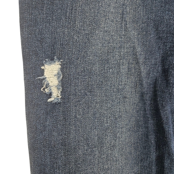 Spanx Skinny Jeans High Rise Dark Wash Distressed Pull On Denim Large - Picture 2 of 11